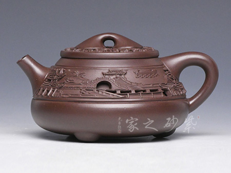 镂空石瓢（景舟紫泥）