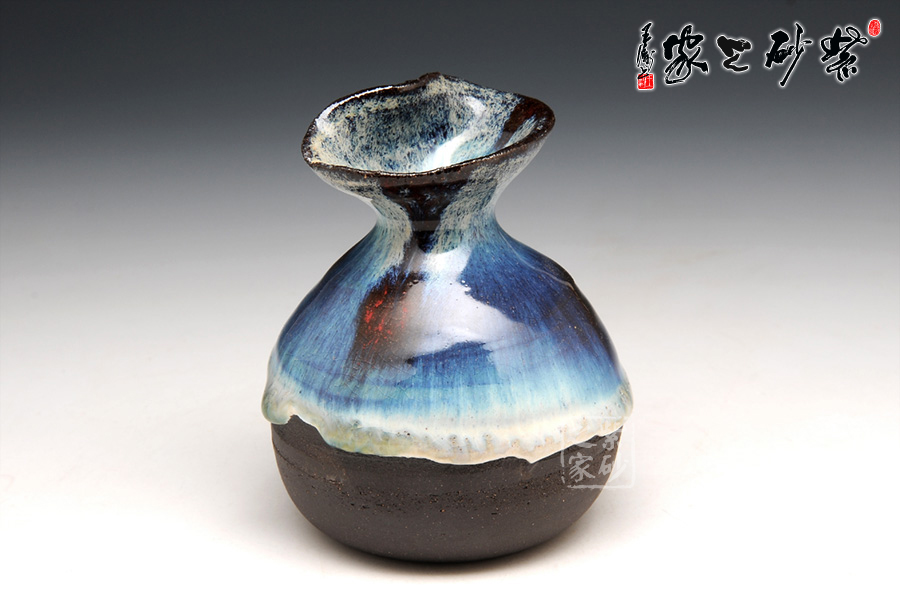 高档宜兴紫砂壶【小花瓶(透)】 | 紫砂壶名家【花瓶花盆】作品 | 泥料【紫砂泥】 | 紫砂壶收藏 - 紫砂之家官方商城