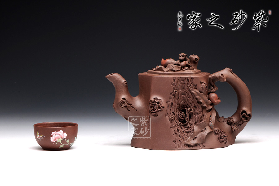 高档宜兴紫砂壶【桃桩壶】 | 紫砂壶名家【钱菊萍】