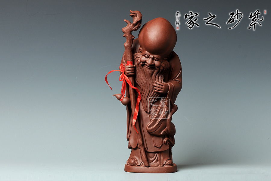 作品描述 此件紫砂摆件作品,制作精良,神态自若,深浅而入,寿星祝福