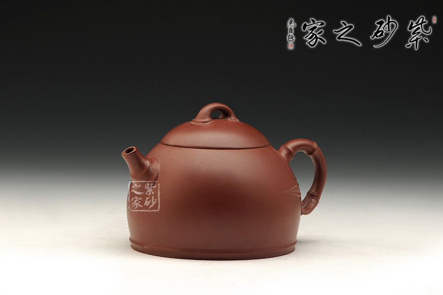 高档宜兴紫砂壶【竹节秦权】 | 紫砂壶名家【陈志豪】作品 | 泥料【梅红泥】 | 紫砂壶收藏 - 紫砂之家官方商城