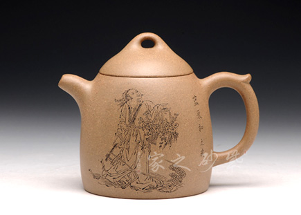 高档宜兴紫砂壶【八仙秦权之蓝采和】-紫砂壶名家【庄青】作品-紫砂商城