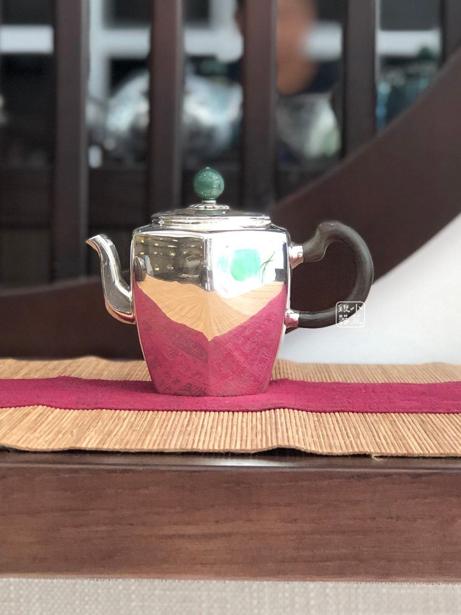 小笠银器纯银小六方银壶
