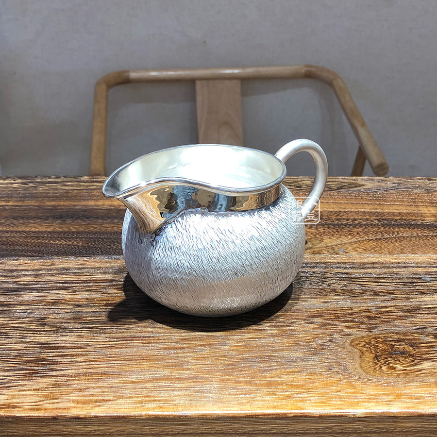 小笠银器纯银刃目纹超大僧帽僧帽公道杯