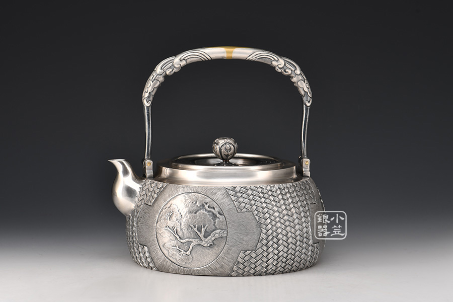 安心発送】 古銀 LT-07250 時代物 茶器 金工 茶道具 急須 湯沸 煎茶 銀 