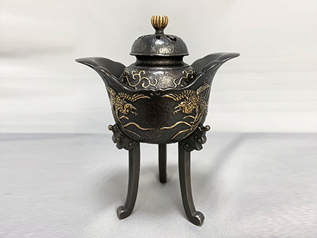 大峰作 元宝型凤凰纹 香炉