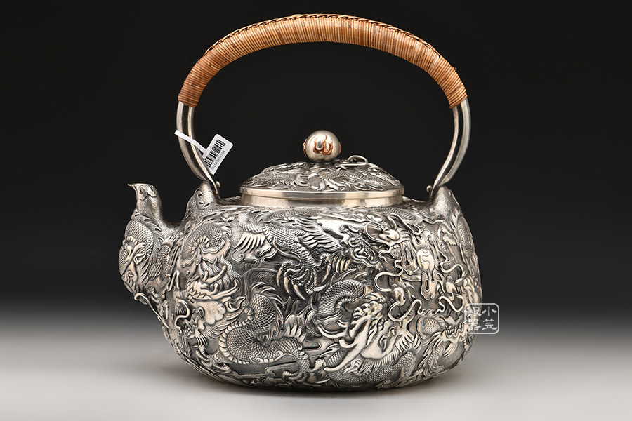 小笠银器 九龙壶