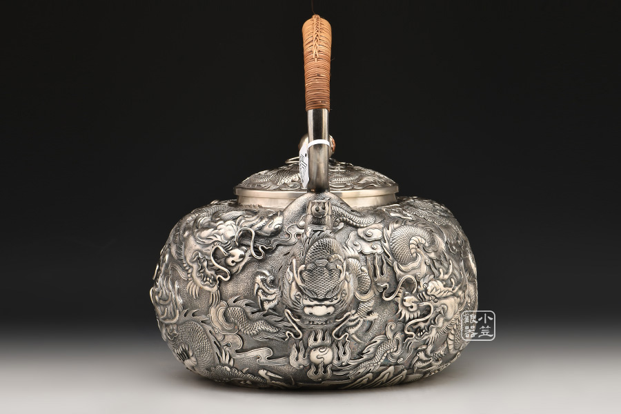 小笠银器 九龙壶