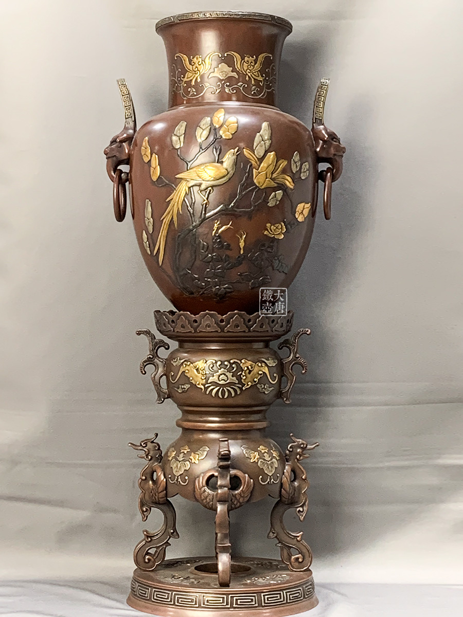 昭和期 花鸟图 花瓶1 对