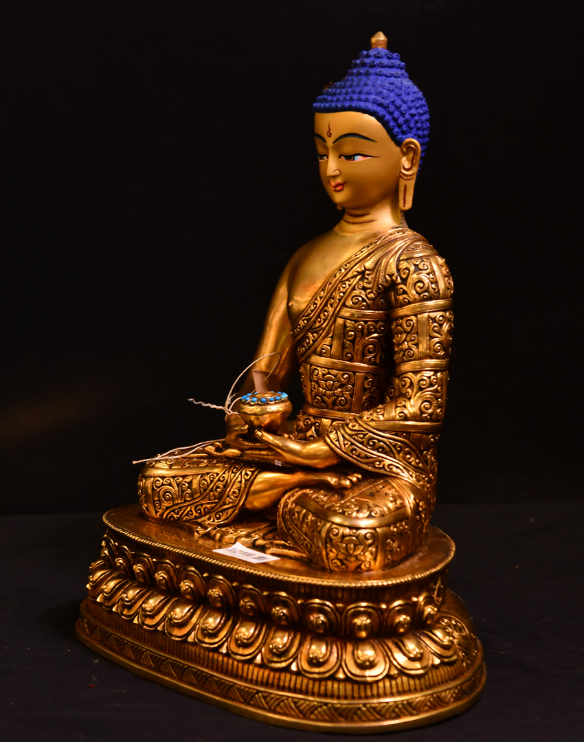 尼泊尔佛像阿弥陀佛鎏金33cm