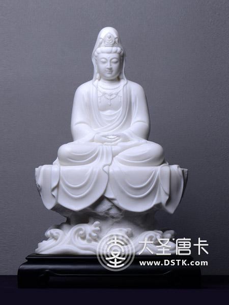 禅定观音汉白玉60cm
