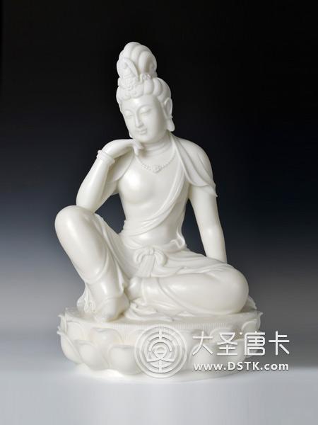 思维观音汉白玉60cm