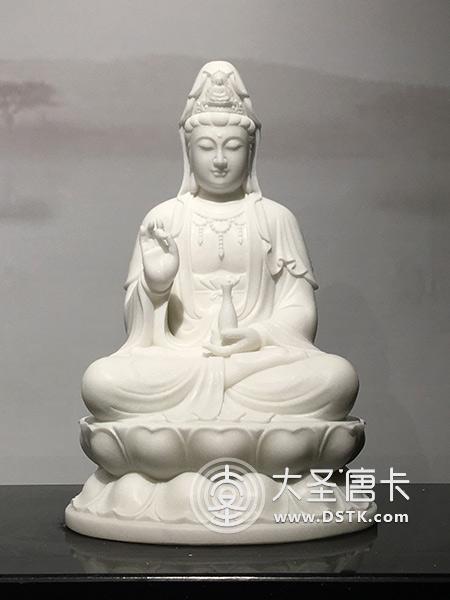 坐莲观音汉白玉48cm