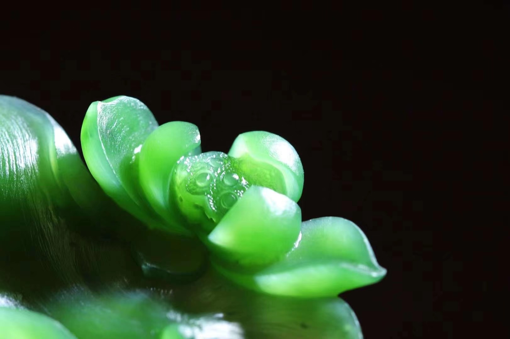 碧玉荷叶香插笔洗