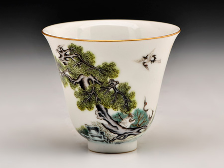 鹿鹤同春铃铛杯