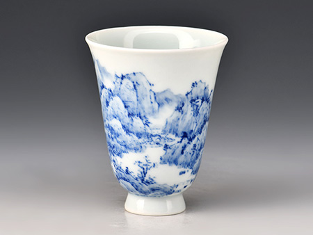 青花山水主人杯