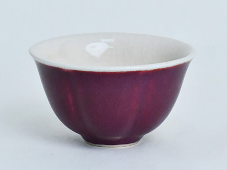 圆形葵口杯（双姝）钧瓷梦鼎鹅黄青花