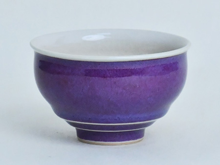 闲意杯（白梅瑞鹤）钧瓷梦鼎鹅黄青花