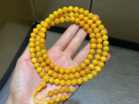 天然蜜蜡苹果鼓珠108佛珠