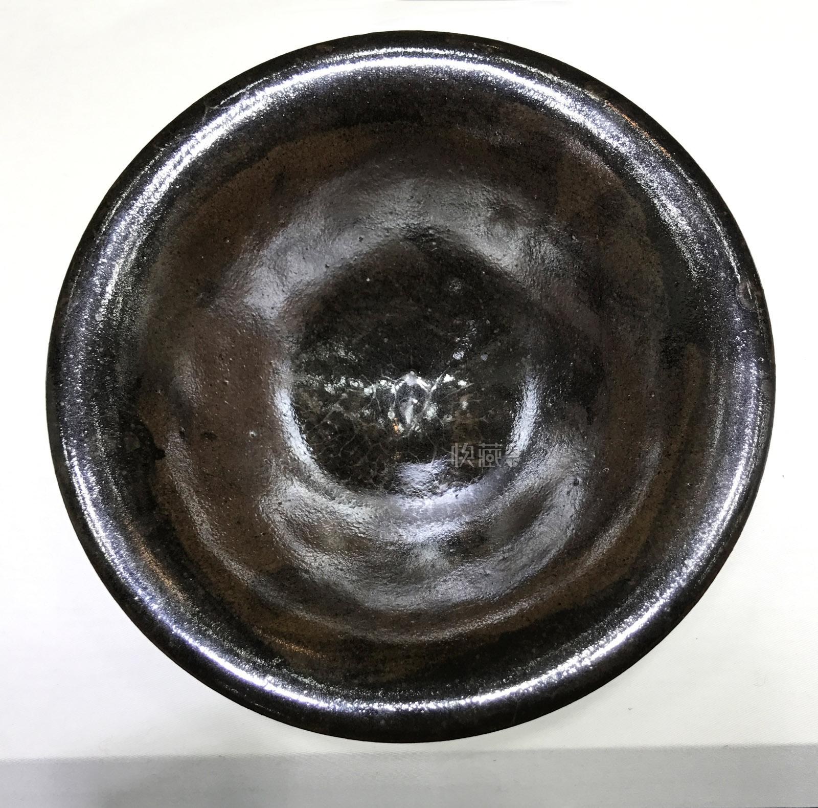 专注建阳建盏【柴烧22公分撇口大盏】【廖成义】作品 | —古盏堂商城