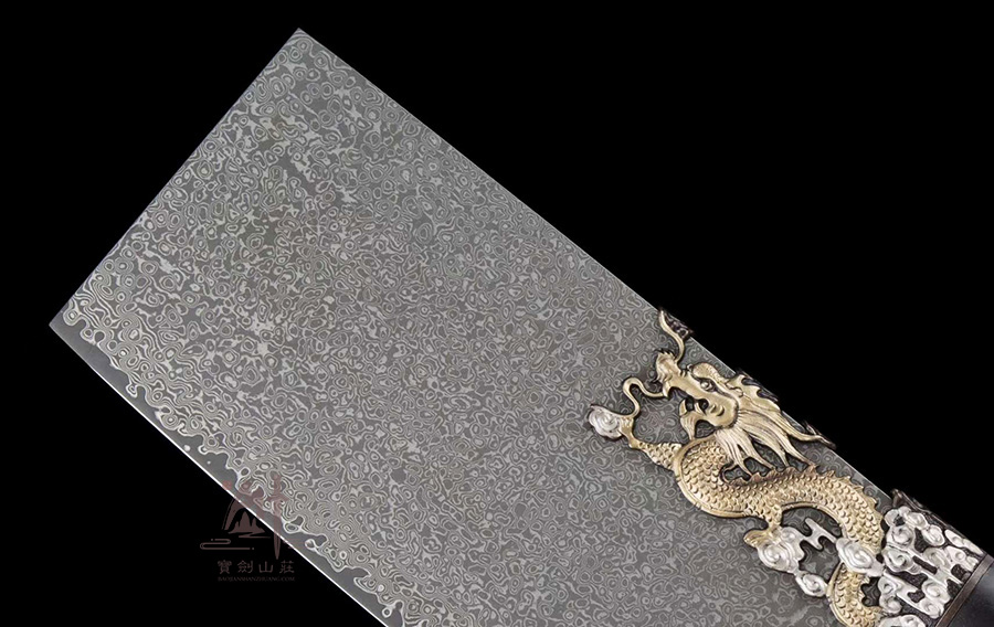 鎏金银飞龙在天—百炼不锈钢—厨师刀