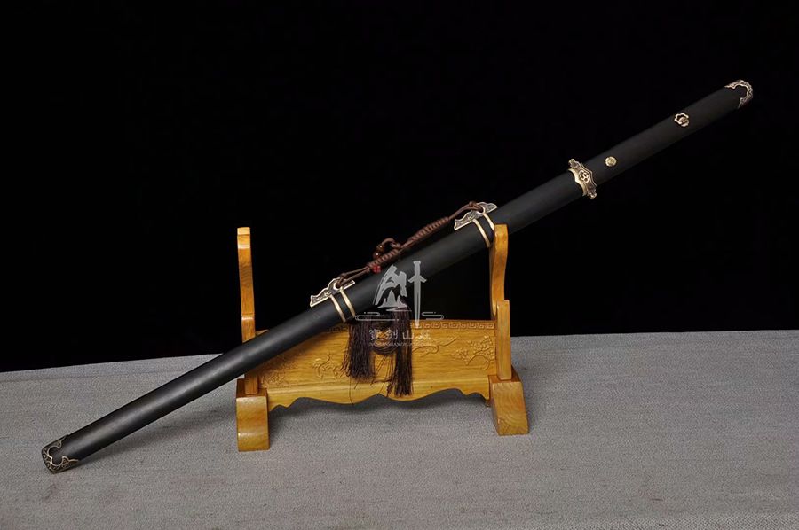 铜装花纹钢简装唐刀