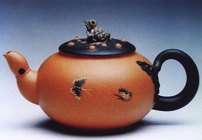 高档作品【荷塘蝶趣】|名家范泉明作品_作品库_紫砂之家