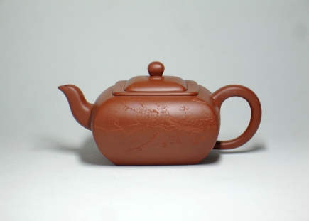 小红泥方钵