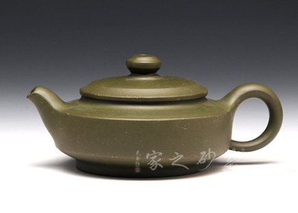 高档作品【扁韵(绿泥)】|名家钱亚斌作品_作品库_紫砂之家