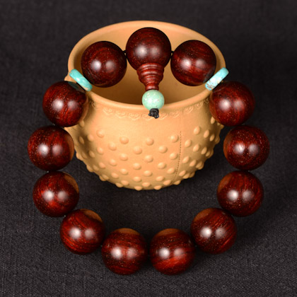 乱纹小叶紫檀原矿绿松石隔片