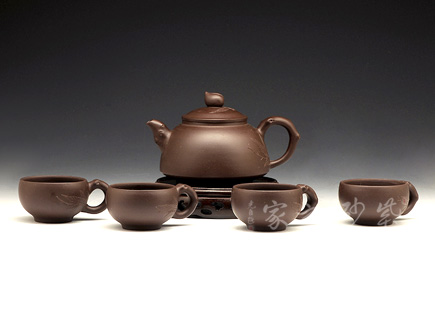 高档作品【寿桃套壶】|名家顾江明作品_作品库_紫砂之家