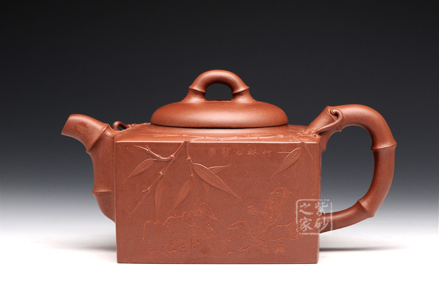高档作品【扁四方竹段】|名家李昌鸿作品_作品库_紫砂之家