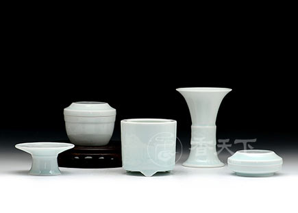 雕刻山水香具五件套