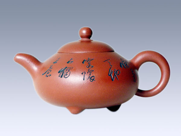 高档宜兴紫砂壶【三足润泉】 | 紫砂壶名家【鲍燕平】作品 | 泥料【】