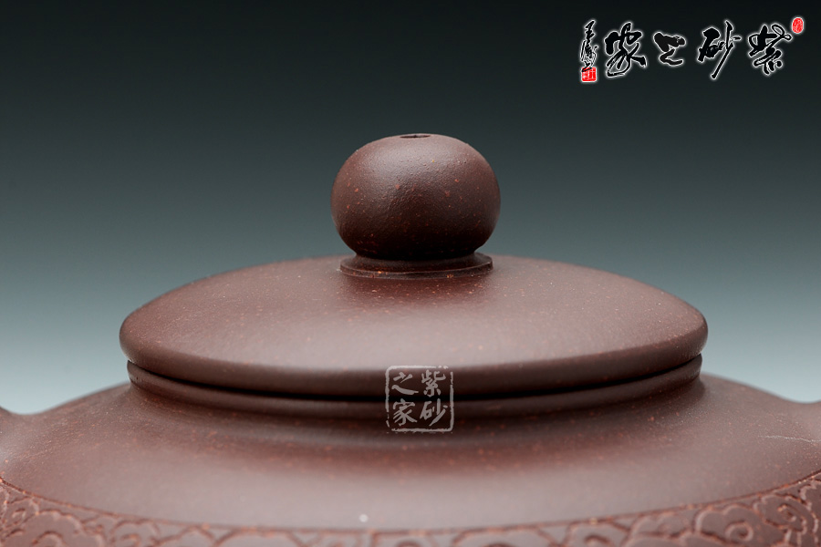 高档宜兴紫砂壶【祥云壶(紫泥)】 | 紫砂壶名家【陈顺培】作品 | 泥料