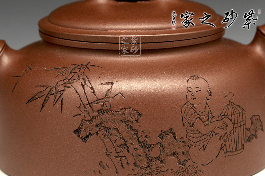 高档作品【祝福壶(物外游)】|名家周伯其作品_作品库_紫砂之家