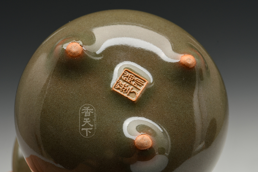 柴窑 梅子青品香炉