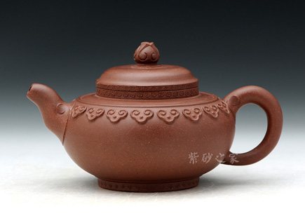 高档宜兴紫砂壶【小云肩如意】 | 紫砂壶名家【周芳军】作品 | 泥料