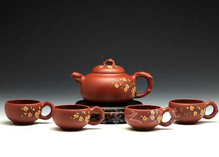 梅花套壶[38345]顾江明/                     大红袍