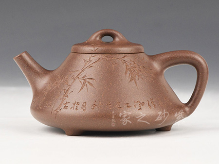 子冶石瓢(黄松刻绘)