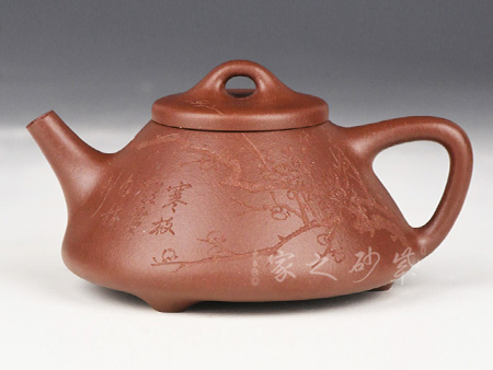 子冶石瓢（刻绘梅）