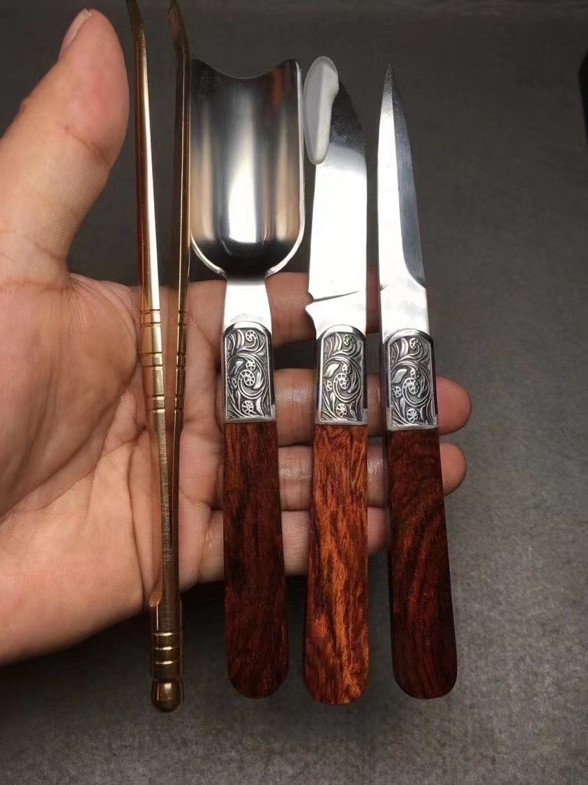 海黄大马士革钢-茶道四君子