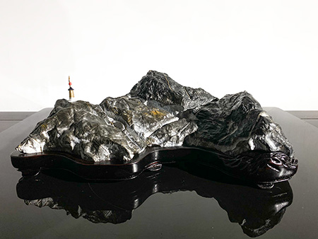 灵璧石磬石平远山子35*25*13