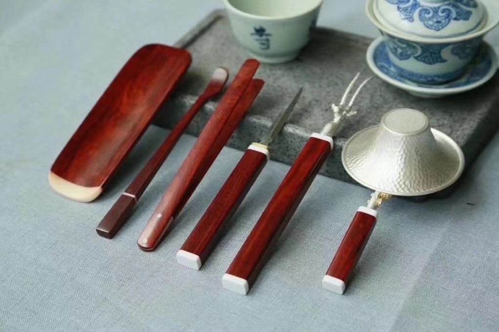 小叶紫檀·茶具六君子