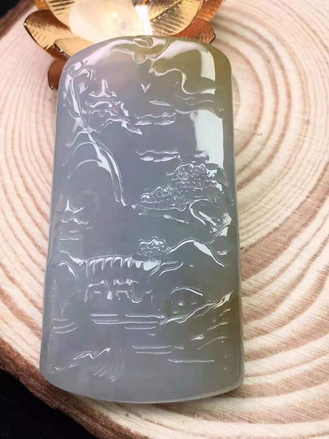 冰黄山水牌