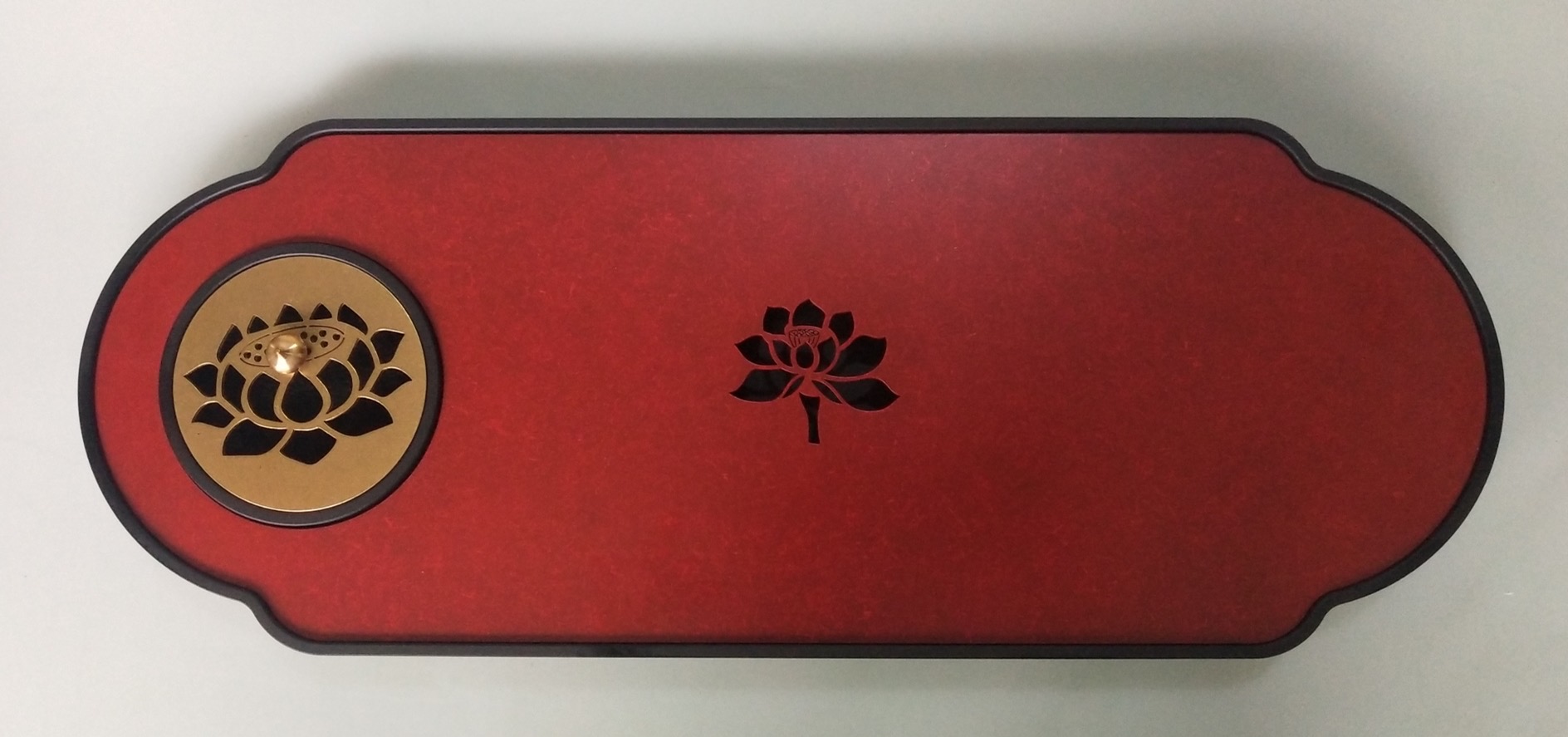 荷花盘香-铜茶盘