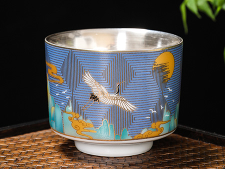 友鹤国风套杯（银）-紫