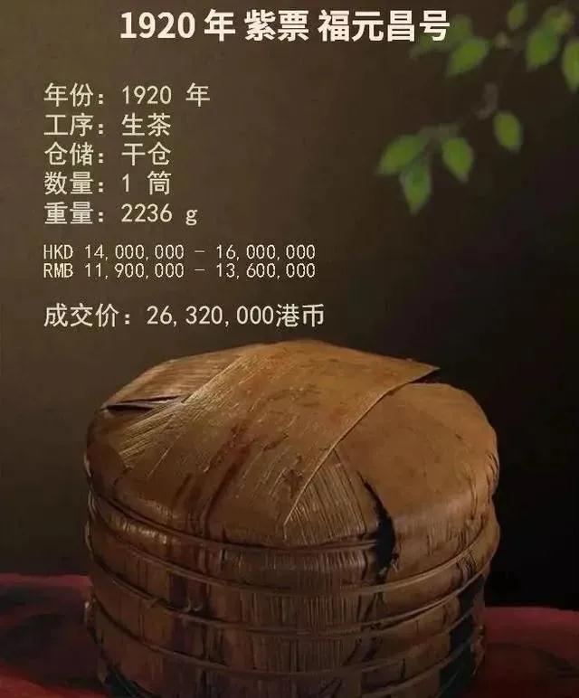 一筒2311万最贵普洱茶王刷新纪录