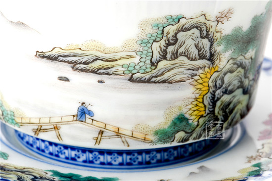粉彩山水盖碗 [ 编号：68968 3.jpg