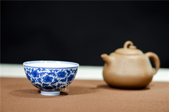 青花牡丹花杯 [ 编号：85912.jpg